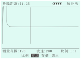 电缆故障测试仪波速测量结果显示界面