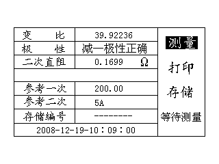 电流互感器现场校验仪等待测量界面