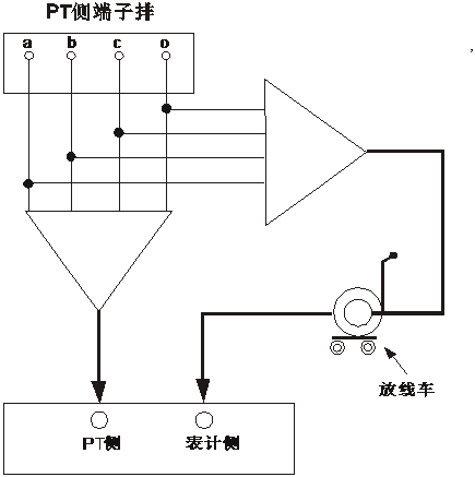 二次压降测试仪自校接线图