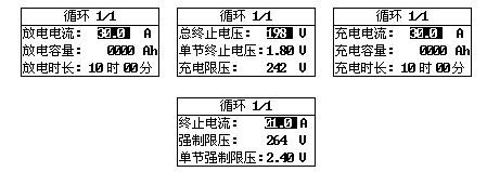 蓄电池充电机循环活化设置界面